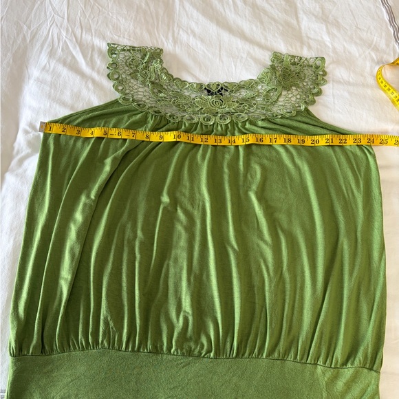 Simply Irresistible Vibrant Green Crochet Lace Trim Tank Top Size XL - Picture 9 of 10